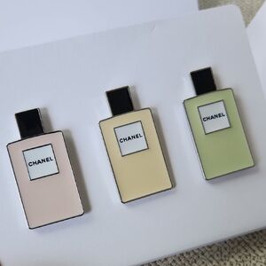 NEW CHANEL trio perfume bottle pin set - Soft Pink, Cream, Light Green